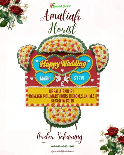 Karangan Papan Bunga Pernikahan di Cilimus
